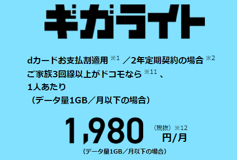 ギガライト1,980円/月