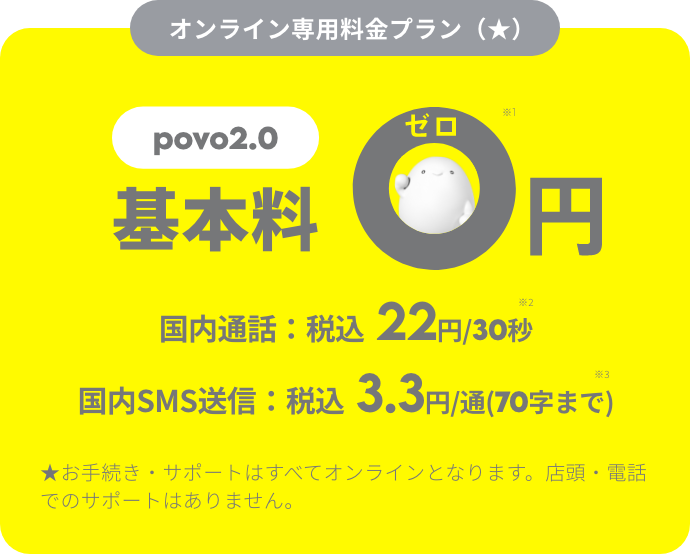 povo2.0基本料金0円